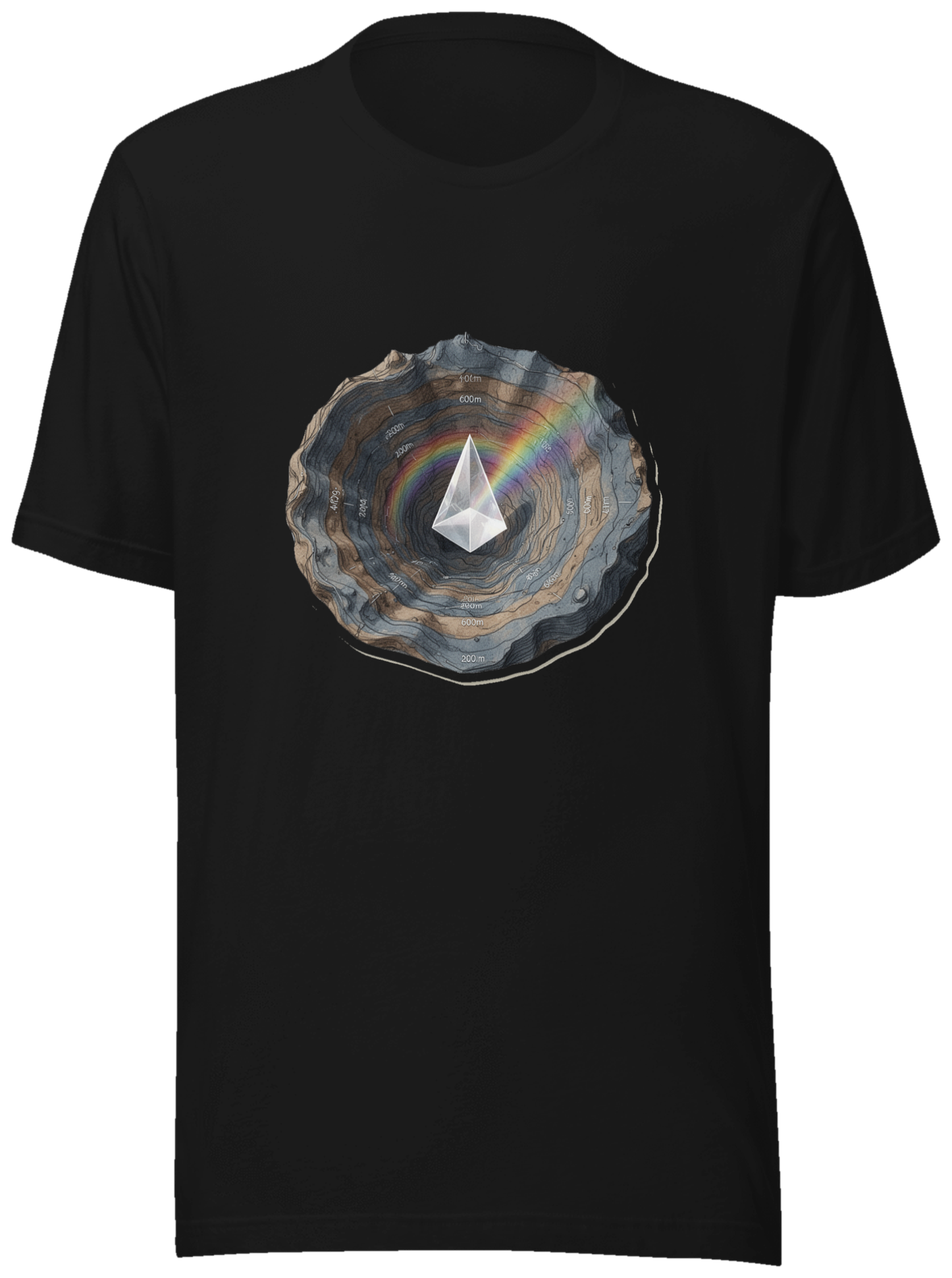 Starmap Peaks — Alpine topographic maps × Isaac Newton on a tee