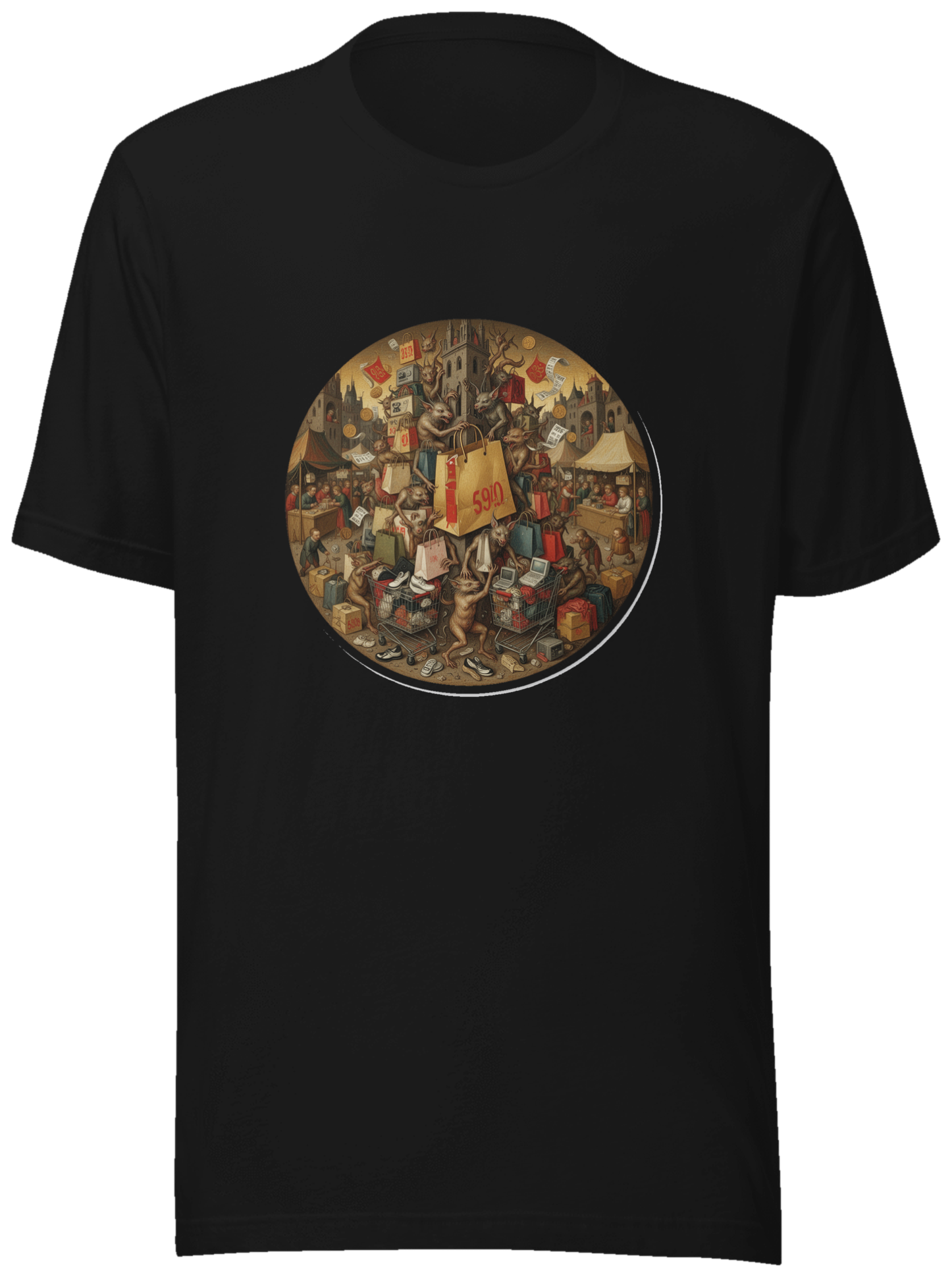 Carnival of Consumption — Hieronymus Bosch × Black Friday on a tee