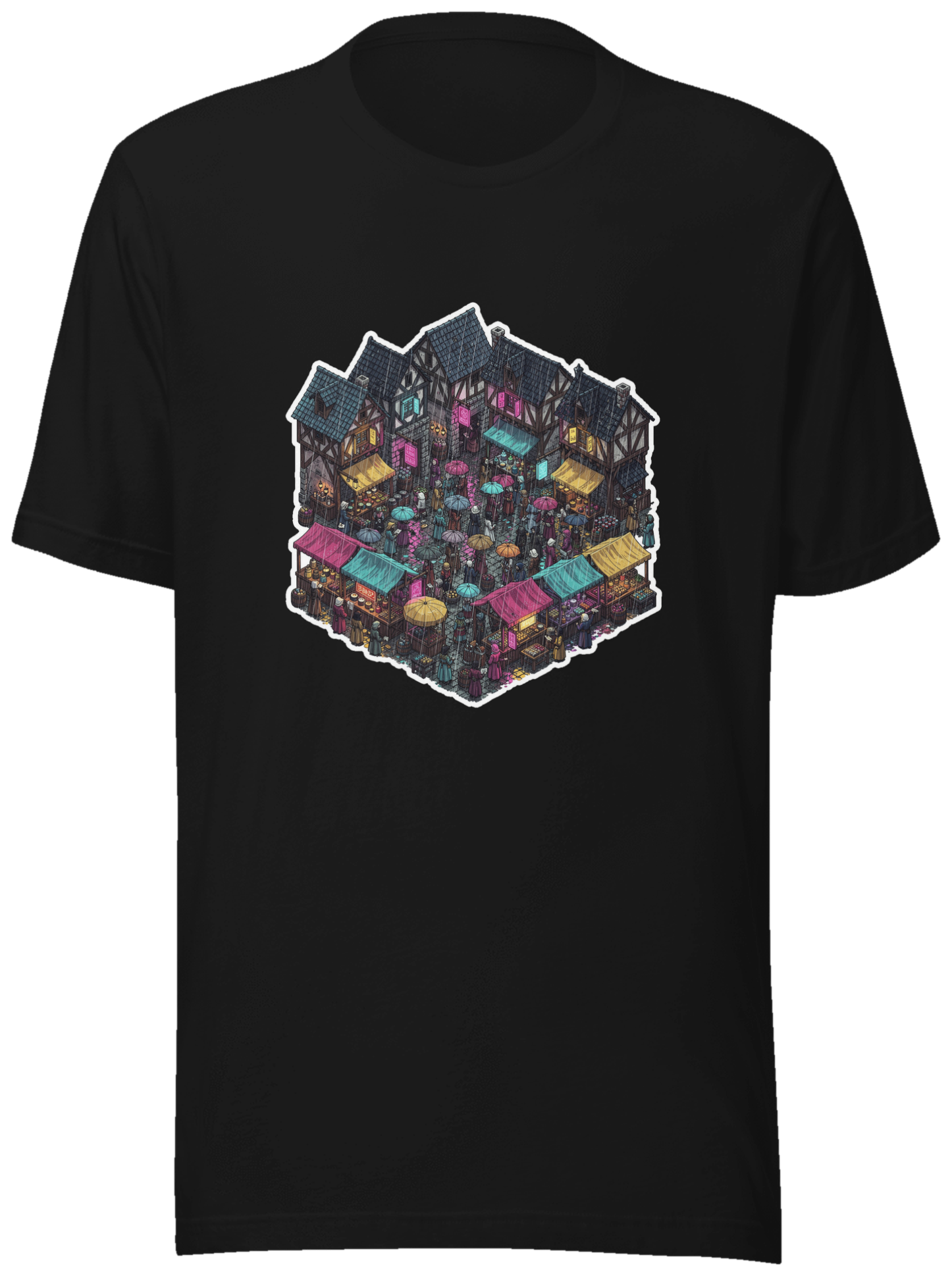 Pastel Downpour — Neon city rain × Vincent van Gogh on a tee